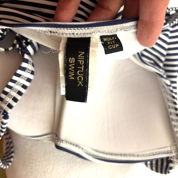 Nip Tuck Navy/White Pinup 50’s Sorrento Striped Joanne One Piece Swimsuit (6) - Picture 13 of 16